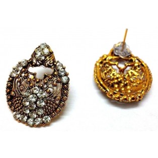 Golden Oxidized Women Earring Jhumka Jhumki Jewelry Drop PushBack Classy Gift 67